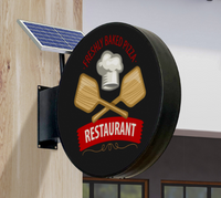 Solar Outdoor Double-sided Round LED Lightbox